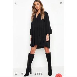Boohoo Woven Tiered Smock Dress